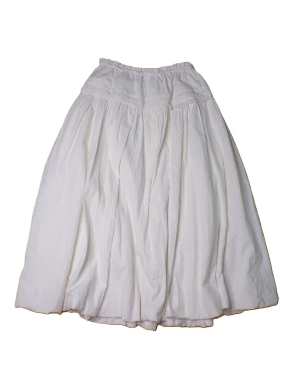 DAMSON MADDER Eyelet Puff Midi Skirt Cotton White 12 - Picture 6 of 9